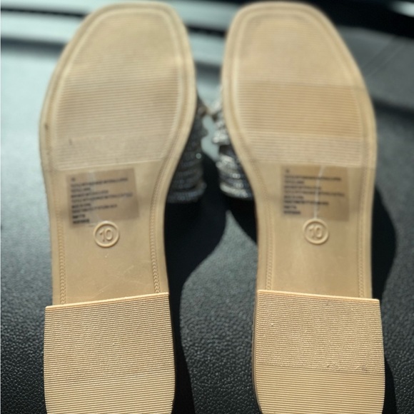 Women's Felicia Rhinestone Slide Sandals - A New Day™ Silver 10 New! - Picture 3 of 5